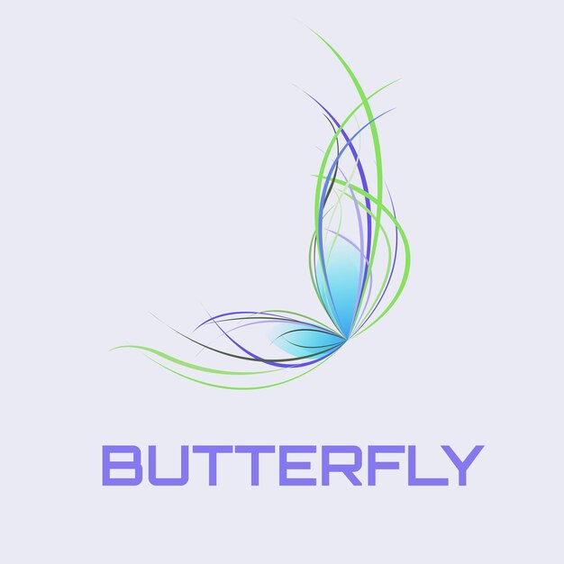 Ilustración de vector abstracto de diseño de logotipo de mariposa