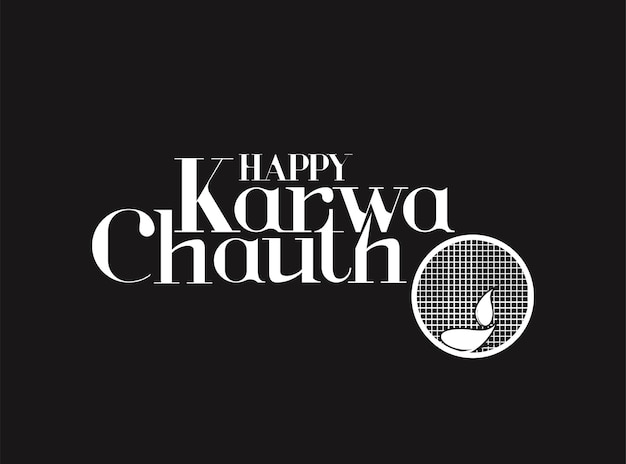 Ilustración de vector abstracto de diseño de texto de Karwa Chauth