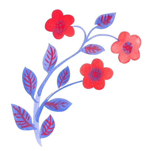 Ilustración de vector de acuarela de flor