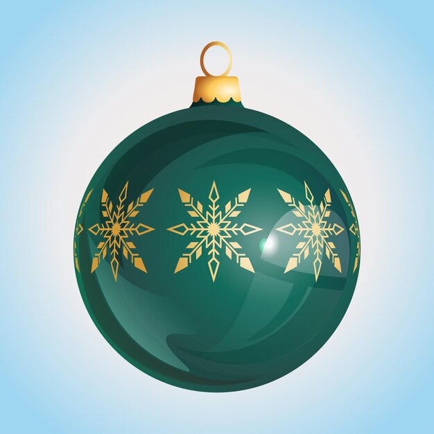 Ilustración de vector de adorno navideño brillante aislado Ilustración de decoración brillante de Navidad