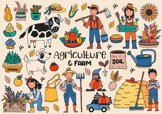 Ilustración de vector de agricultura Vector de banner, cartel, volante