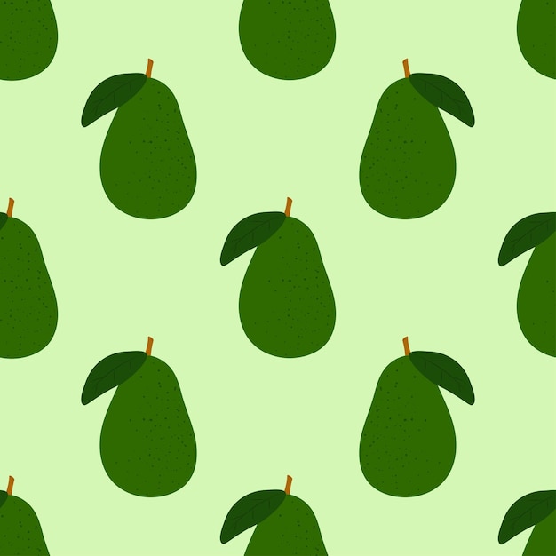 Ilustración de vector de aguacate de dibujos animados de patrones sin fisuras