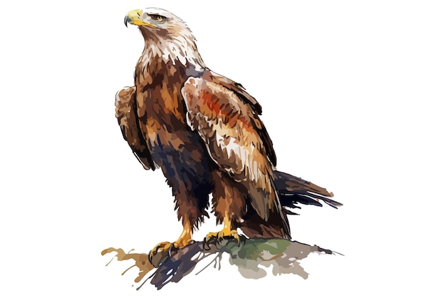 Vector ilustración de vector de águila acuarela