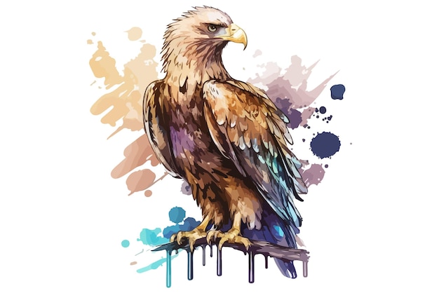 Ilustración de vector de águila acuarela
