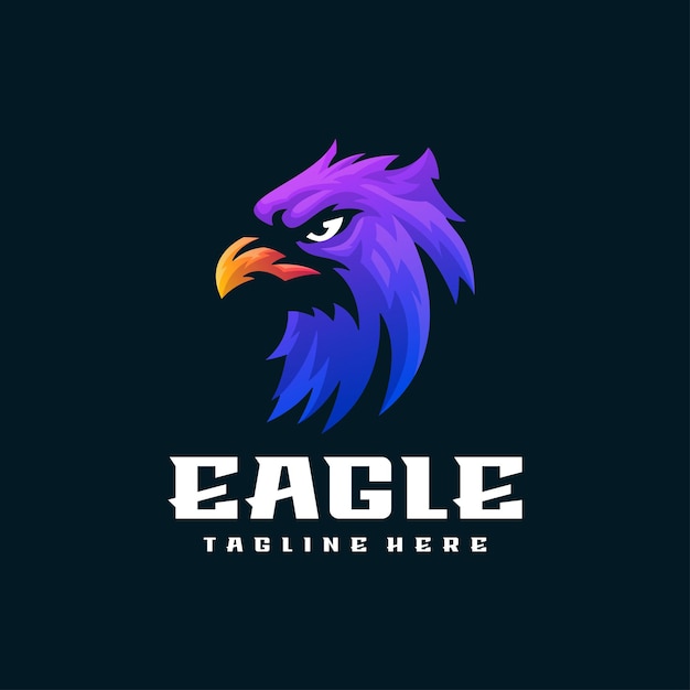 Ilustración Vector Águila Estilo Colorido Degradado