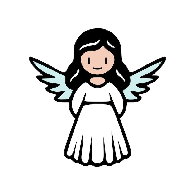 Ilustración de vector aislado de ángel de Doodle