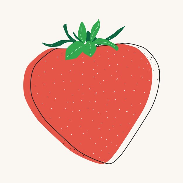 Ilustración de vector aislado de baya de fresa. Arte de verano. Diseño de alimentos saludables. Estilo escandinavo.