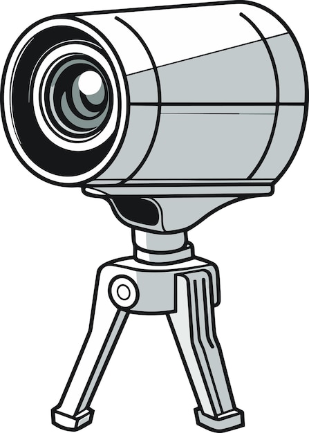 Ilustración de vector aislado de cámara de vigilancia de seguridad las 24 horas