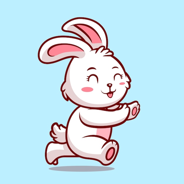 Ilustración de vector aislado de un conejo lindo corriendo