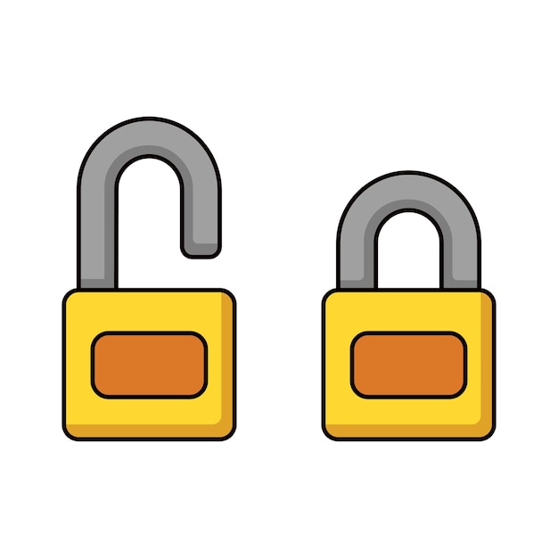 Ilustración de vector aislado del conjunto de iconos de bloqueo