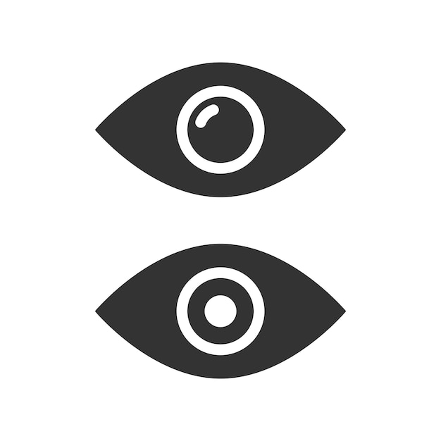 Ilustración de vector aislado del conjunto de iconos de forma de ojos