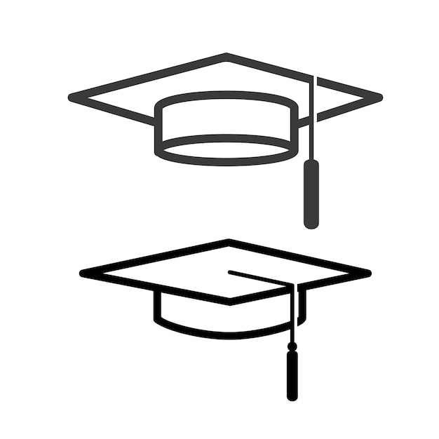 Ilustración de vector aislado de diseño plano de tapa de graduación