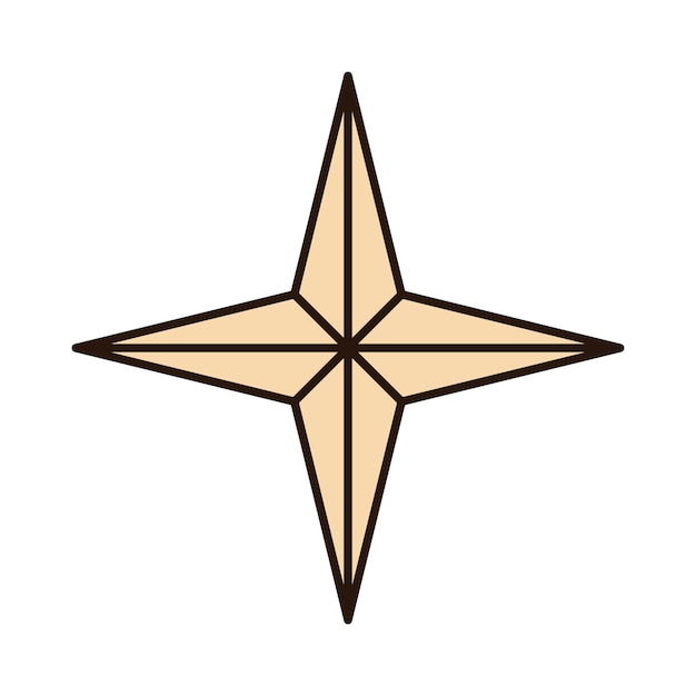 Ilustración de vector aislado estrella retro