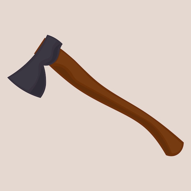 Ilustración de vector aislado de hacha de madera