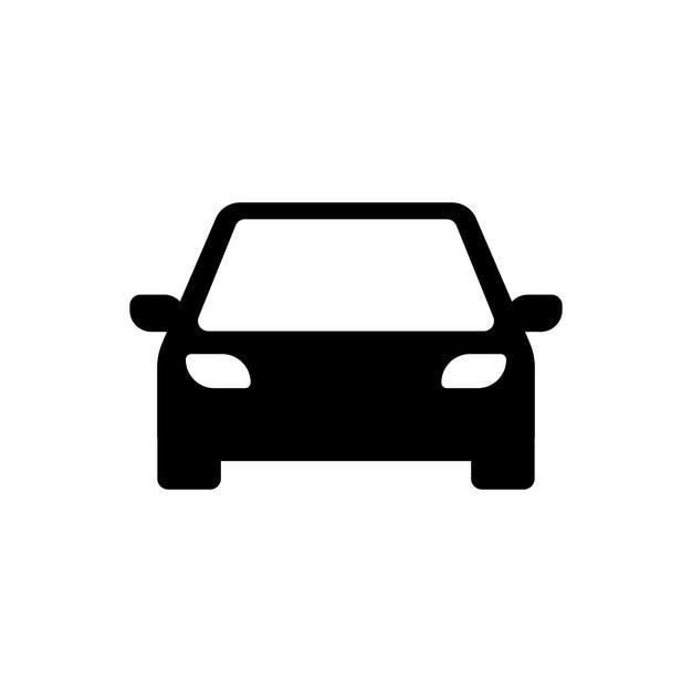 Ilustración de vector aislado de icono de coche mínimo