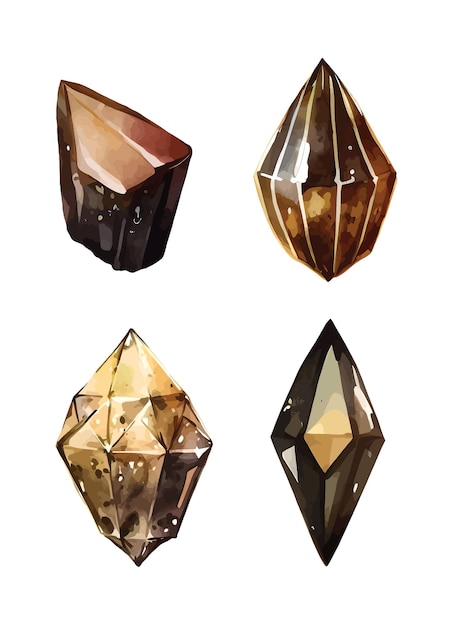 Ilustración de vector aislado de imágenes prediseñadas de cristales