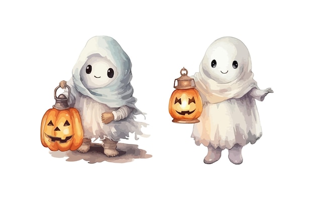 Vector ilustración de vector aislado de imágenes prediseñadas de fantasma de halloween