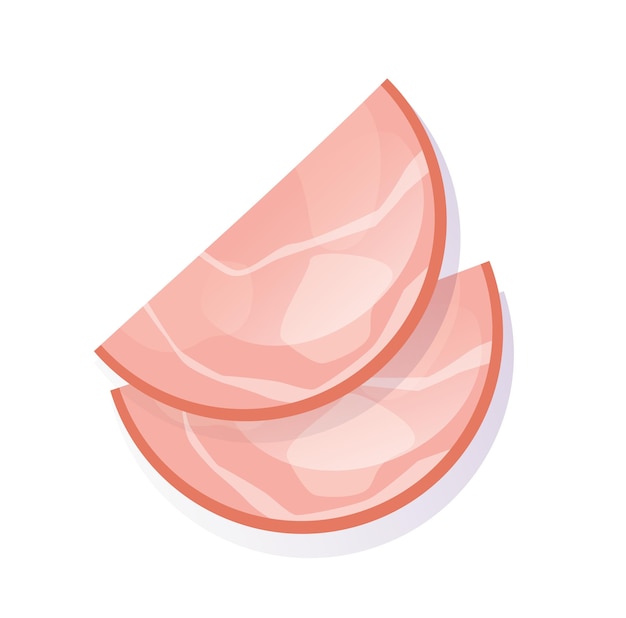 Ilustración de vector aislado de jamón en rodajas