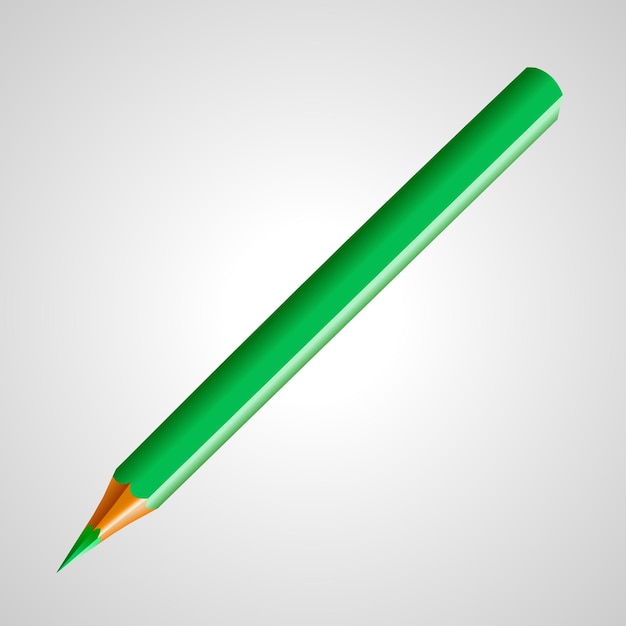 Ilustración de vector aislado lápiz verde