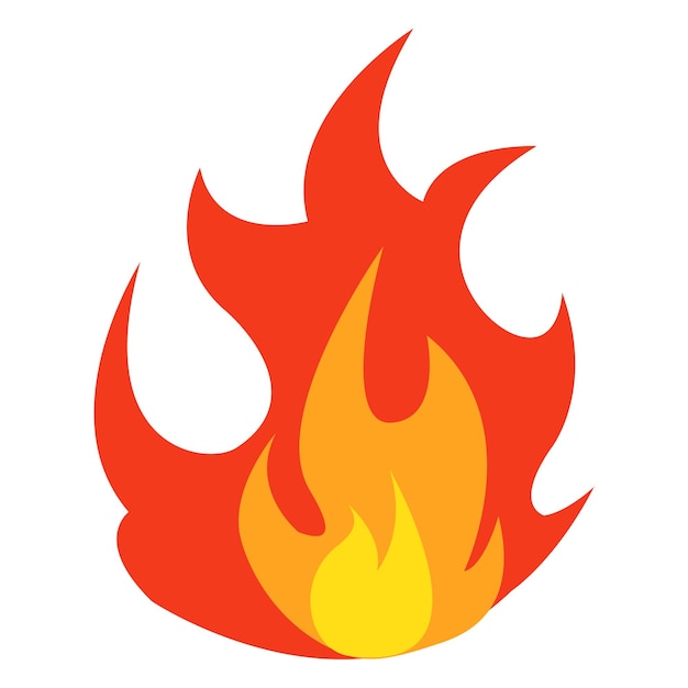 Ilustración de vector aislado de llama de fuego colorido