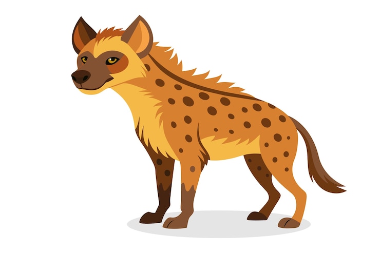 Vector ilustración de vector aislado plano de hiena animal
