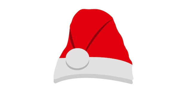 Ilustración de vector aislado sombrero de Santa Claus sobre fondo blanco. Eps vectoriales 10.
