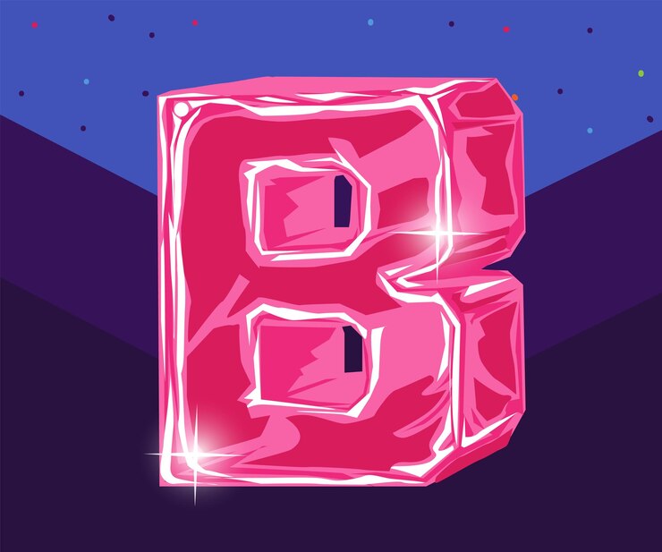 Vector ilustración de vector de alfabeto de letra rosa 3d b