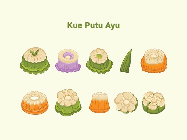Ilustración del vector alimentario tradicional indonesio