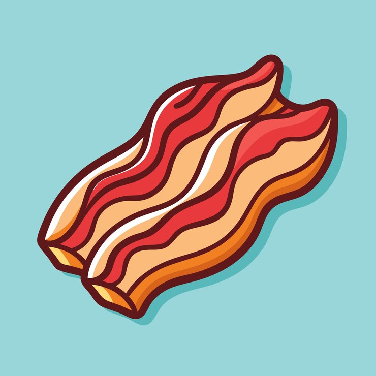 Vector ilustración del vector de alimentos bacon y hash browns