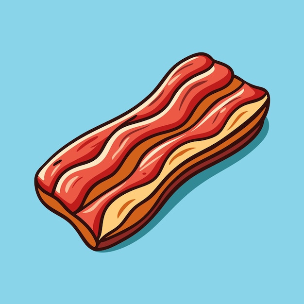 Ilustración del vector de alimentos para el desayuno de tocino