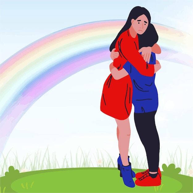 Ilustración de vector de amistad y afecto