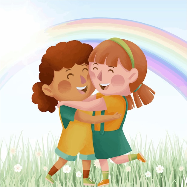 Ilustración de vector de amistad y afecto