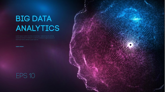 Ilustración con vector de análisis de big data para diseño de marketing. Visualización de big data. Fondo de vector abstracto. Diseño de tecnología futurista. Concepto de tecnología científica. Análisis de tecnología.