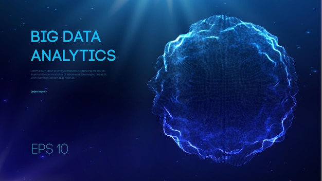 Ilustración con vector de análisis de big data para diseño de marketing. Visualización de big data. Fondo de vector abstracto. Diseño de tecnología futurista. Concepto de tecnología científica. Análisis de tecnología.