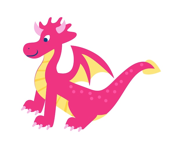 Ilustración de Vector de anfibios de cuento de hadas de dragón lindo