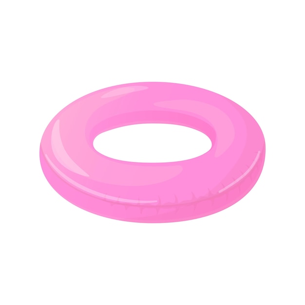 Ilustración de vector de anillo de natación inflable rosa Salvavidas para vacaciones en la playa y piscina