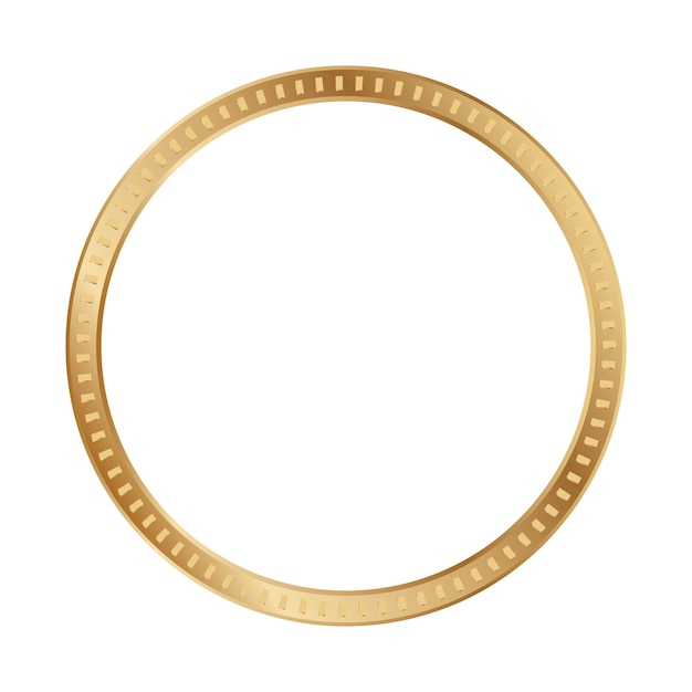 Ilustración de vector de anillo de oro Marco de círculo de oro