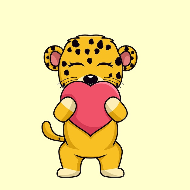 Ilustración de vector de animal lindo guepardo