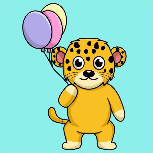 Ilustración de vector de animal lindo guepardo