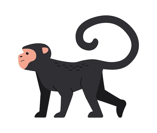 Ilustración de vector de animales exóticos mono chimpancé