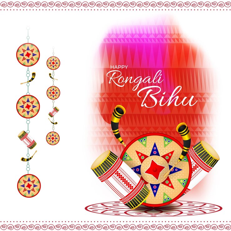 Vector ilustración de vector de año nuevo asamés de bihu
