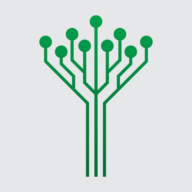Ilustración de Vector de árbol de circuito verde