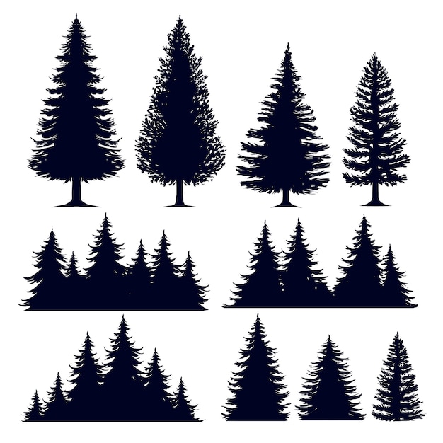 Ilustración de vector de árbol editable