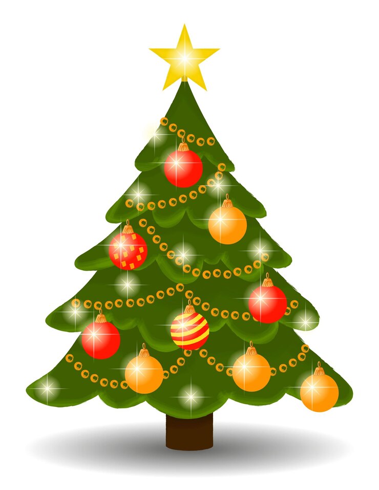 Vector ilustración de vector de árbol de navidad sobre un fondo blanco