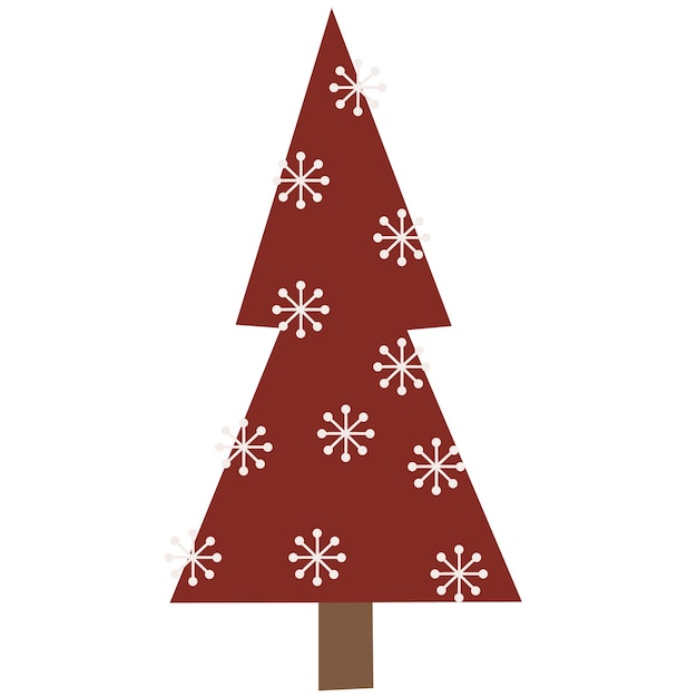 Ilustración de vector de árbol de navidad sobre fondo blanco