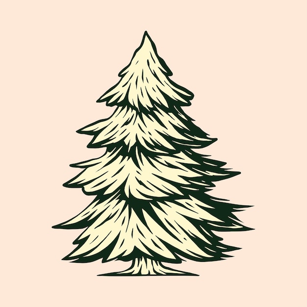 Ilustración de vector de árbol de pino