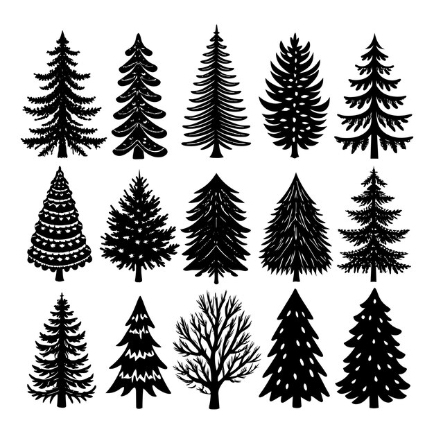 Ilustración del vector del árbol de pino
