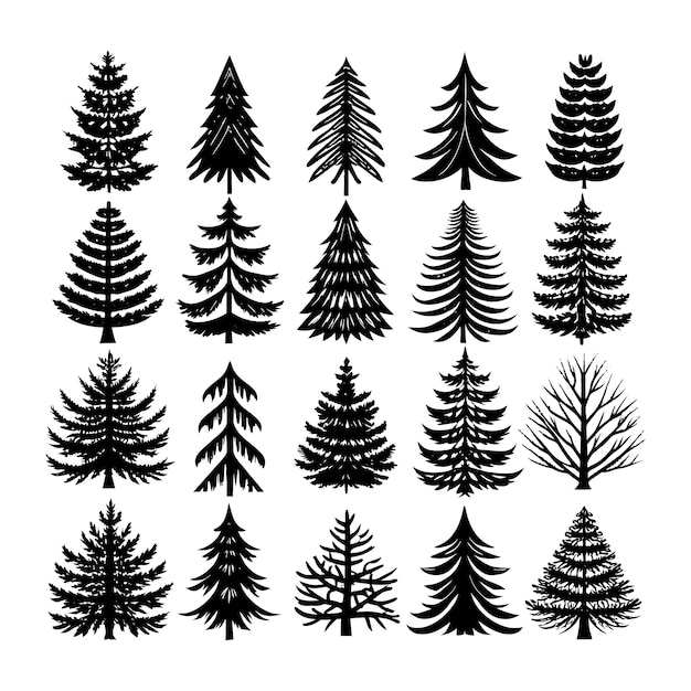 Ilustración del vector del árbol de pino