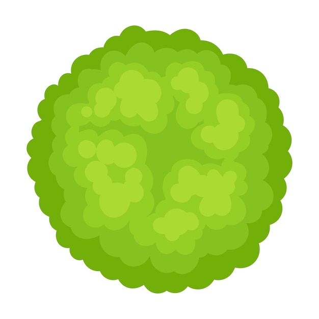 Ilustración de vector de arbusto exuberante sobre un fondo blanco