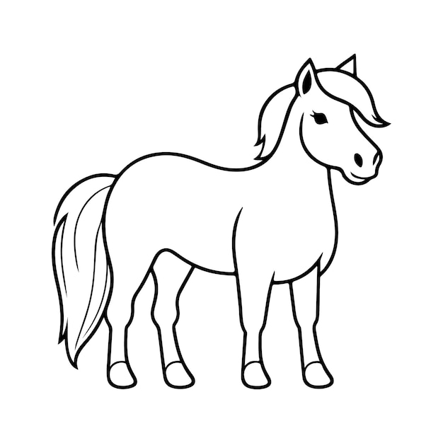 Ilustración de vector de arte de línea de caballo
